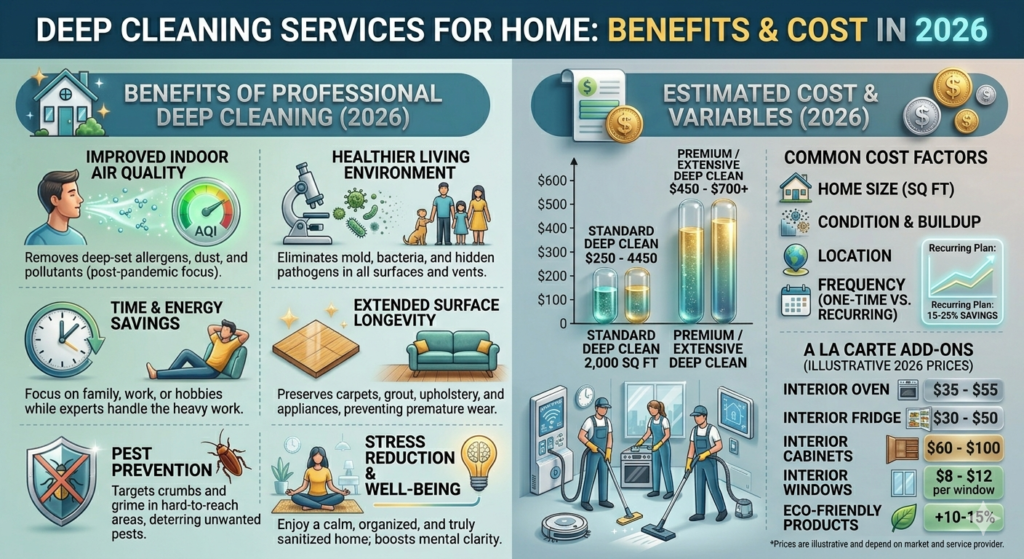 Deep Cleaning Services for Home: Benefits & Cost in 2026